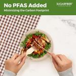 [100 COUNT]Harvest Pack PFAS FREE 9-inch Round Disposable Compostable Paper Plates, Heavy-Duty Natural Bagasse Biodegradable Dinner Plate, Large plate, From Eco-Friendly Sugarcane Plant Fibers