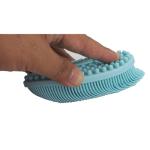 DNC Exfoliating Silicone Body Scrubber Shower Bath Body Brush loofah Easy to Clean, Lathers Well, Eco Friendly, Long Lasting (Blue