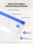 ZABINS 60 Pcs Reusable Vacuum Sealer Bags for Food, 3 Size BPA-Free Vacuum Storage Bags with Sealing Clips & Leak-Proof Design for Sous Vide Cooking, Freezer, Microwave Heating
