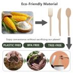 Disposable Silverware Bulk Heavy-Duty 150 Pcs, Compostable Forks, Spoons and Knives, Disposable Cutlery Set, Biodegradable Eating Utensils for Party, Wedding, Camping, Office Event (Light Brown)