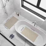 Elisstaence Shower Mat Non Slip Bathtub Mat, 27 x 16 Inch Eco-Friendly Soft Bath Mat for Tub Non Slip Shower Mats for Inside Shower with Suction Cups and Drain Holes, Easy to Clean Quick-Drying, Brown