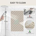 Elisstaence Shower Mat Non Slip Bathtub Mat, 27 x 16 Inch Eco-Friendly Soft Bath Mat for Tub Non Slip Shower Mats for Inside Shower with Suction Cups and Drain Holes, Easy to Clean Quick-Drying, Brown