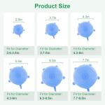 Silicone Stretch Lids – 12 Pack Reusable Food Covers,Flexible Silicone for Bowls, Containers, Fruits – Airtight & Leakproof Seal for Kitchen Storage (Blue)