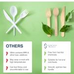 Compostable Cutlery Set - 300 PCS Wooden Utensils [120 Forks, 90 Spoons, 90 Knives] - Eco-Friendly Wooden Disposable Utensils - Compostable Forks and Spoons - Disposable Cutlery Set Party Utensils