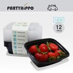 PARTYHIPPO Small Meal Prep Containers Single Lids, 12 OZ 12-pack, Food Storage Bento BPA Free | Stackable | Reusable Lunch Boxes, Microwave/Dishwasher, Freezer Safe,Portion Control