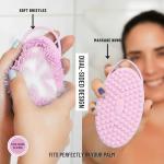 Silicone Body Scrubber for Shower - Gentle Exfoliating Back Scrubber with Soft Bristles - Avilana Premium Dual Sided Bath Brush Massage - Loofah Alternative for Sensitive Skin - Gift Women Men