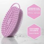 Silicone Body Scrubber for Shower - Gentle Exfoliating Back Scrubber with Soft Bristles - Avilana Premium Dual Sided Bath Brush Massage - Loofah Alternative for Sensitive Skin - Gift Women Men