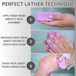 Silicone Body Scrubber for Shower - Gentle Exfoliating Back Scrubber with Soft Bristles - Avilana Premium Dual Sided Bath Brush Massage - Loofah Alternative for Sensitive Skin - Gift Women Men