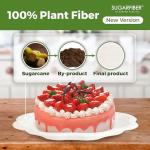 [50 COUNT]10-inch Compostable PFAS Free Floral Paper Plates, White Floral Acanthus Collection Natural Sugarcane Disposable Bagasse Eco Friendly Wedding Dinner Plates Elegant, New Version