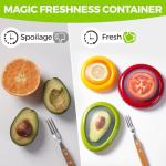 LPZXH Avocado Saver and Onion Storage Set,4 Pcs Silicone Fruit Vegetable Anti-oxidation Box,Reusable Fridge Fresh Pod Food Storage,Perfect Lemons Tomato Garlic Containers