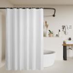 72x78 Sustainable Shower Curtain Liner, Recycled Polyester Material, Eco Friendly, Non Plastic & Freon-free Washable Long Fabric Shower Curtain Liner with Magnets, 72" x 78" for bathroom, White