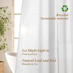 72x78 Sustainable Shower Curtain Liner, Recycled Polyester Material, Eco Friendly, Non Plastic & Freon-free Washable Long Fabric Shower Curtain Liner with Magnets, 72" x 78" for bathroom, White