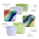 Stasher Premium Silicone Reusable Food Storage Bags, 6-Pack, Multi, Multi-Use Food Storage Bags, Lunch Bag, Travel Containers, BPA Free, Leak-free, Dishwasher-Safe, Eco-friendly