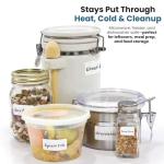 Jokari Label Once Erasable Food Labels with Marker and Eraser Reusable Removable Adhesive Labels for Kitchen Storage Freezer Dishwasher and Microwave Safe 70 Pack