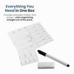 Jokari Label Once Erasable Food Labels with Marker and Eraser Reusable Removable Adhesive Labels for Kitchen Storage Freezer Dishwasher and Microwave Safe 70 Pack