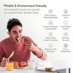 EcoPreps Premium Pre Rolled Napkin and Bamboo Cutlery Set (10 Pack, 40 PCS) 100% Biodegradable, Eco-Friendly, Disposable Wrapped Cutlery - Pre-Wrapped Bamboo Forks, Knives, Spoons, Napkins, Brown Roll