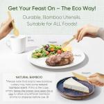 EcoPreps Premium Pre Rolled Napkin and Bamboo Cutlery Set (10 Pack, 40 PCS) 100% Biodegradable, Eco-Friendly, Disposable Wrapped Cutlery - Pre-Wrapped Bamboo Forks, Knives, Spoons, Napkins, Brown Roll