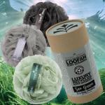 Temple Spring Recycled Luffa Sponges, Bathroom Shower Accessories, Loofa Bath Sponge, Exfoliating Body Scrubber Exfoliator Pouf, Shower Scrubber Puff, Poof, Loofah for Women, Loofah for Men -Sea Green