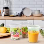 Glotoch 24 Pack 32 oz Plastic Food and Drink Storage Containers Set with Lids - Microwave, Freezer & Dishwasher Safe Eco-Friendly, BPA-Free, Reusable & Stackable