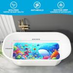 XIYUNTE Baby Bath Mat for Tub Non Slip Kids Bath Mat - 40''x16'' Extra Long Cartoon Bathtub Mat Non Slip Kids Shower Mat Eco-Friendly Toddler Bath Mats with Suction Cups, Machine Washable