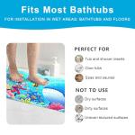 XIYUNTE Baby Bath Mat for Tub Non Slip Kids Bath Mat - 40''x16'' Extra Long Cartoon Bathtub Mat Non Slip Kids Shower Mat Eco-Friendly Toddler Bath Mats with Suction Cups, Machine Washable
