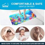 XIYUNTE Baby Bath Mat for Tub Non Slip Kids Bath Mat - 40''x16'' Extra Long Cartoon Bathtub Mat Non Slip Kids Shower Mat Eco-Friendly Toddler Bath Mats with Suction Cups, Machine Washable