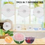 Reusable Silicone Stretch Lids for Food Storage – Elastic Bowl Covers Fit Round & Rectangle Containers, Jars, Cups – Heat-Resistant, Dishwasher Safe, Premium Kitchen Gadgets (7-Piece Set)