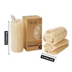Chill Ah Natural Loofah Sponge Set – 100% Plant-Based, Dye-Free, Biodegradable Bath Exfoliator for Glowing Skin – Handcrafted in Vietnam (4-Pack)
