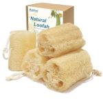 Balifeel Organic Natural Loofah Sponges 4.7'' Luffa Spa,Pack of 4 Exfoliating & Smooth Skin Bath Shower Loofas Loofa for Women and Men Body Scrubber