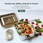 ecozoi Stainless Steel Lunch Box, Leak Proof 1 Tier Eco Metal Bento Box | Bonus Pod And Redesigned Silicone Seal | Sustainable Zero Waste Eco Friendly Food Storage Container