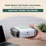 ecozoi Stainless Steel Lunch Box, Leak Proof 1 Tier Eco Metal Bento Box | Bonus Pod And Redesigned Silicone Seal | Sustainable Zero Waste Eco Friendly Food Storage Container