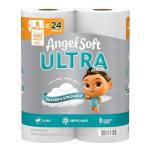 Angel Soft Ultra Toilet Paper, 6 Mega Rolls = 24 Regular Rolls, 2 Ply Toilet Tissue