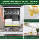 SPLF 24 Pack Reusable Food Storage Bags Dishwasher Microwave Safe, BPA Free Reusable Freezer Bags, Silicone Free Containers for Meal Prep, Fridge Kitchen Organization - 8 Gallon 8 Sandwich 8 Snack