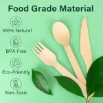 200-Piece Eco-Friendly Wooden Utensil Set