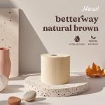 Betterway Unbleached Bamboo Toilet Paper Rolls - Eco-Friendly 3 Ply Toilet Tissue - 12 Long-Lasting Rolls - 360 Sheets/Roll - Organic, FSC Certified, Septic Safe TP - Lint-Free, PFAS-Free Bath Tissue