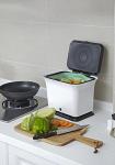 Full Circle Fresh Air Odor-Free Kitchen Compost Bin, Black and White