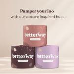 Betterway Unbleached Bamboo Toilet Paper Rolls - Eco-Friendly 3 Ply Toilet Tissue - 12 Long-Lasting Rolls - 360 Sheets/Roll - Organic, FSC Certified, Septic Safe TP - Lint-Free, PFAS-Free Bath Tissue