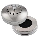 RED FACTOR Premium Compost Bin for Kitchen Countertop - Stainless Steel Food Waste Bucket with Innovative Dual Filter Technology - Includes Spare Filters (Brilliant Steel, 1.3 Gallon)