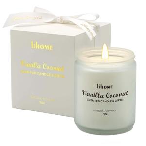 Eco-Friendly Vanilla Coconut Scented Candle Gift Set