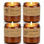 Eco-Friendly Soy Candle Set, 4 Lavender & Rose
