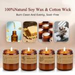 Eco-Friendly Soy Candle Set, 4 Lavender & Rose