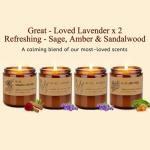 Eco-Friendly Soy Candle Set, 4 Lavender & Rose