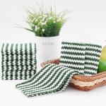 Homaxy 12 Pack Kitchen Dish Cloths, Ultra Soft and Absorbent Dish Towels, Reusable Fast Drying Microfiber Cleaning Cloth, Coral Velvet Wave Design No-lint, 10 x 10 inches, Grass Green