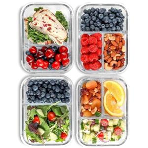 Eco-Friendly Glass Meal Prep Containers Set - 4 Pack
