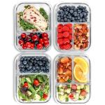 Eco-Friendly Glass Meal Prep Containers Set - 4 Pack