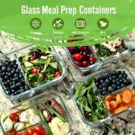 Eco-Friendly Glass Meal Prep Containers Set - 4 Pack