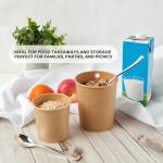 JOLLY PARTY 25pack 32oz Paper Soup Containers with Lids, Disposable Paper Food Cups, Ice Cream Cups, Food Storage with Lids, Microwavable and freezer safe, Suitable for Christmas Thanksgiving (Brown)