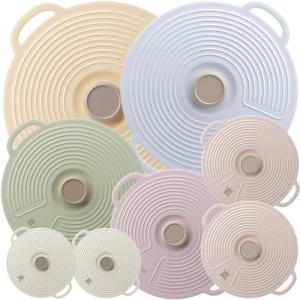 8 Pack Eco-Friendly Silicone Lids for Food Storage