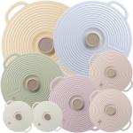8 Pack Eco-Friendly Silicone Lids for Food Storage