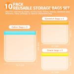 Eco-Friendly Reusable Silicone Storage Bags - 10 Pack